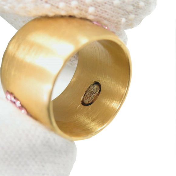 CHANEL Authentic Gold Logo Ring